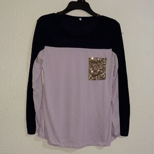 Stylish Top with Sequin Pocket